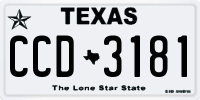 TX license plate CCD3181