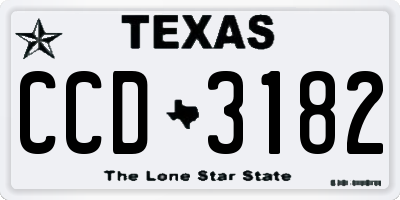 TX license plate CCD3182