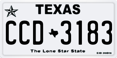 TX license plate CCD3183