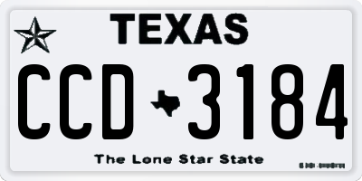 TX license plate CCD3184