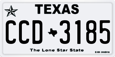 TX license plate CCD3185