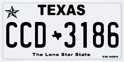 TX license plate CCD3186