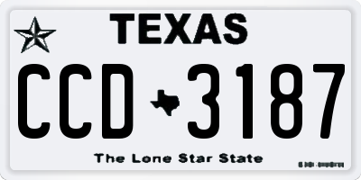 TX license plate CCD3187