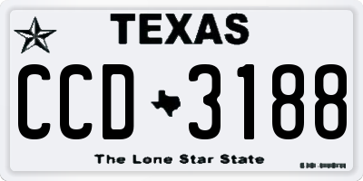 TX license plate CCD3188