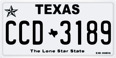 TX license plate CCD3189