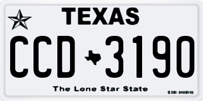TX license plate CCD3190