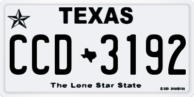 TX license plate CCD3192