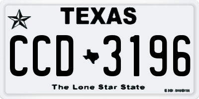 TX license plate CCD3196