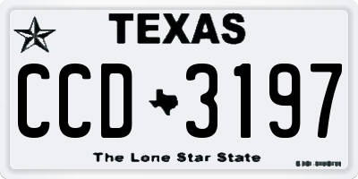 TX license plate CCD3197