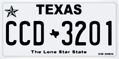 TX license plate CCD3201
