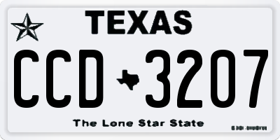 TX license plate CCD3207