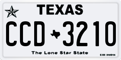 TX license plate CCD3210
