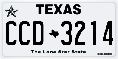 TX license plate CCD3214