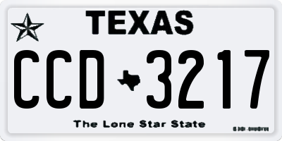 TX license plate CCD3217