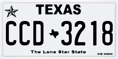 TX license plate CCD3218