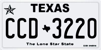 TX license plate CCD3220