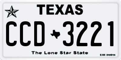 TX license plate CCD3221