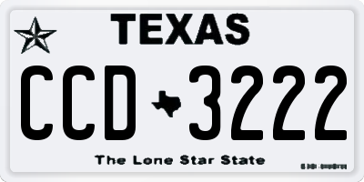 TX license plate CCD3222