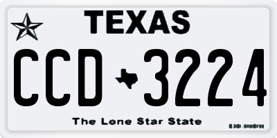 TX license plate CCD3224