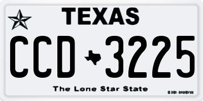 TX license plate CCD3225