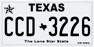 TX license plate CCD3226