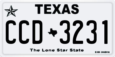 TX license plate CCD3231