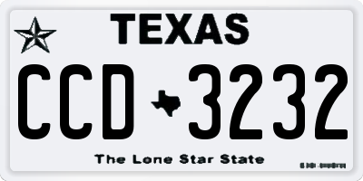 TX license plate CCD3232