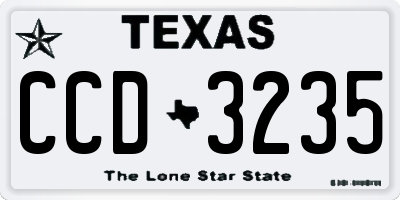 TX license plate CCD3235