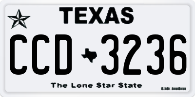TX license plate CCD3236