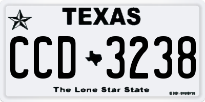 TX license plate CCD3238