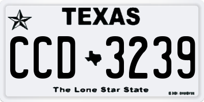 TX license plate CCD3239