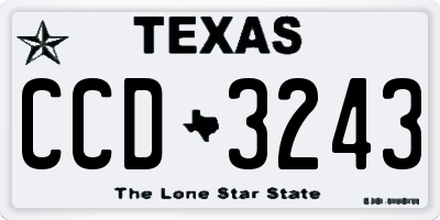 TX license plate CCD3243