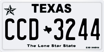 TX license plate CCD3244