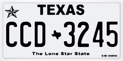TX license plate CCD3245