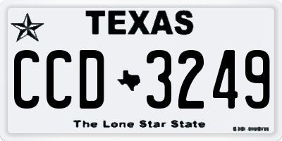 TX license plate CCD3249