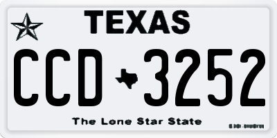 TX license plate CCD3252