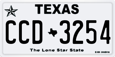TX license plate CCD3254