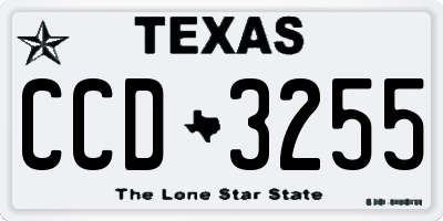 TX license plate CCD3255