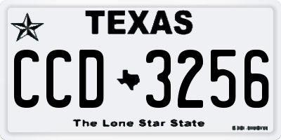 TX license plate CCD3256