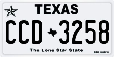 TX license plate CCD3258