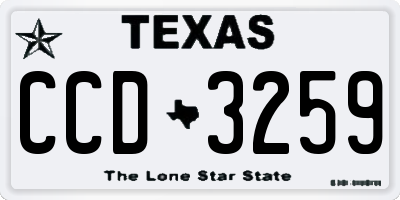 TX license plate CCD3259