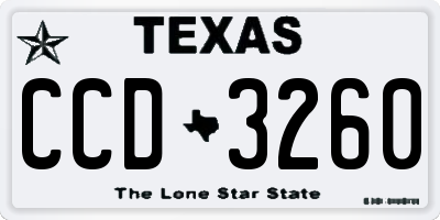 TX license plate CCD3260