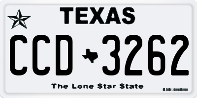 TX license plate CCD3262