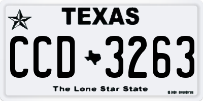 TX license plate CCD3263