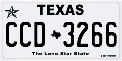 TX license plate CCD3266