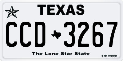 TX license plate CCD3267