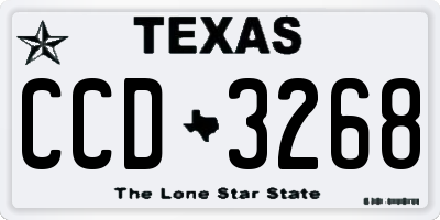 TX license plate CCD3268