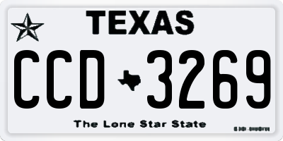 TX license plate CCD3269
