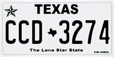 TX license plate CCD3274