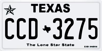TX license plate CCD3275